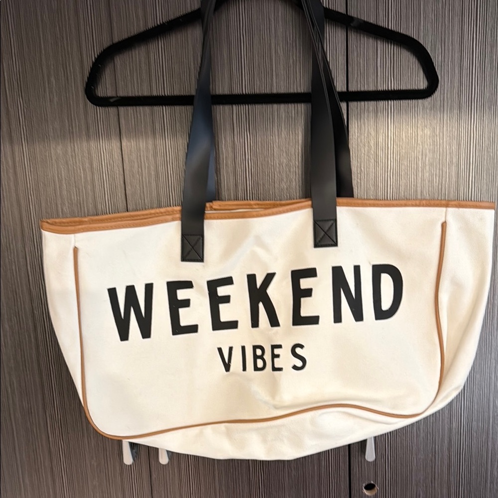 Chic Cream and Black Tote Bag